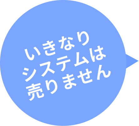 いきなりシステムは売りません